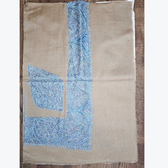NEW! Hand Embroidered Kashmir Pashmina Cashmere Omani Mussar Shawl 2.5 Yards - Picture 2 of 5